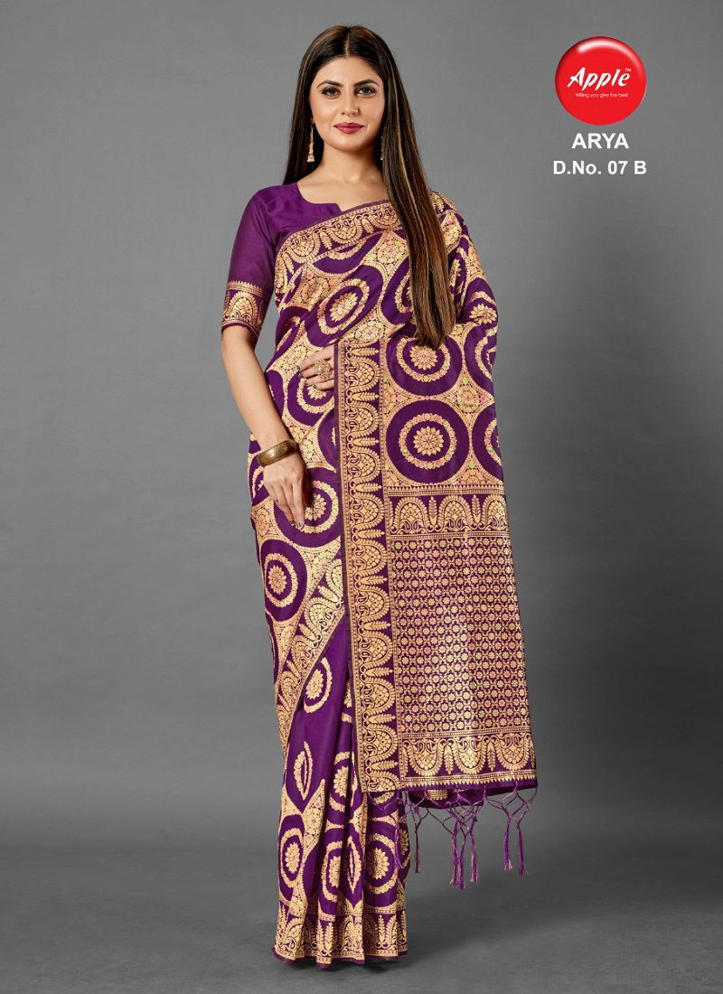 Apple Arya 07 Latest Fancy Designer Festive Wear   Blend  Silk Saree Collection 